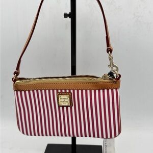 Dooney & Bourke~ Stripe Large Slim Wristlet Clutch~FUCHSIA new with tags
